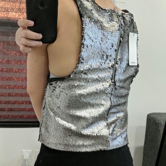 MANGO sequin silver top - Picture 2 of 5